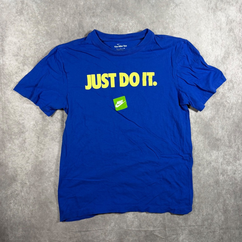 Nike Boys Blue Just Do It Graphic Short Sleeve T-Shirt Size S Small Activewear